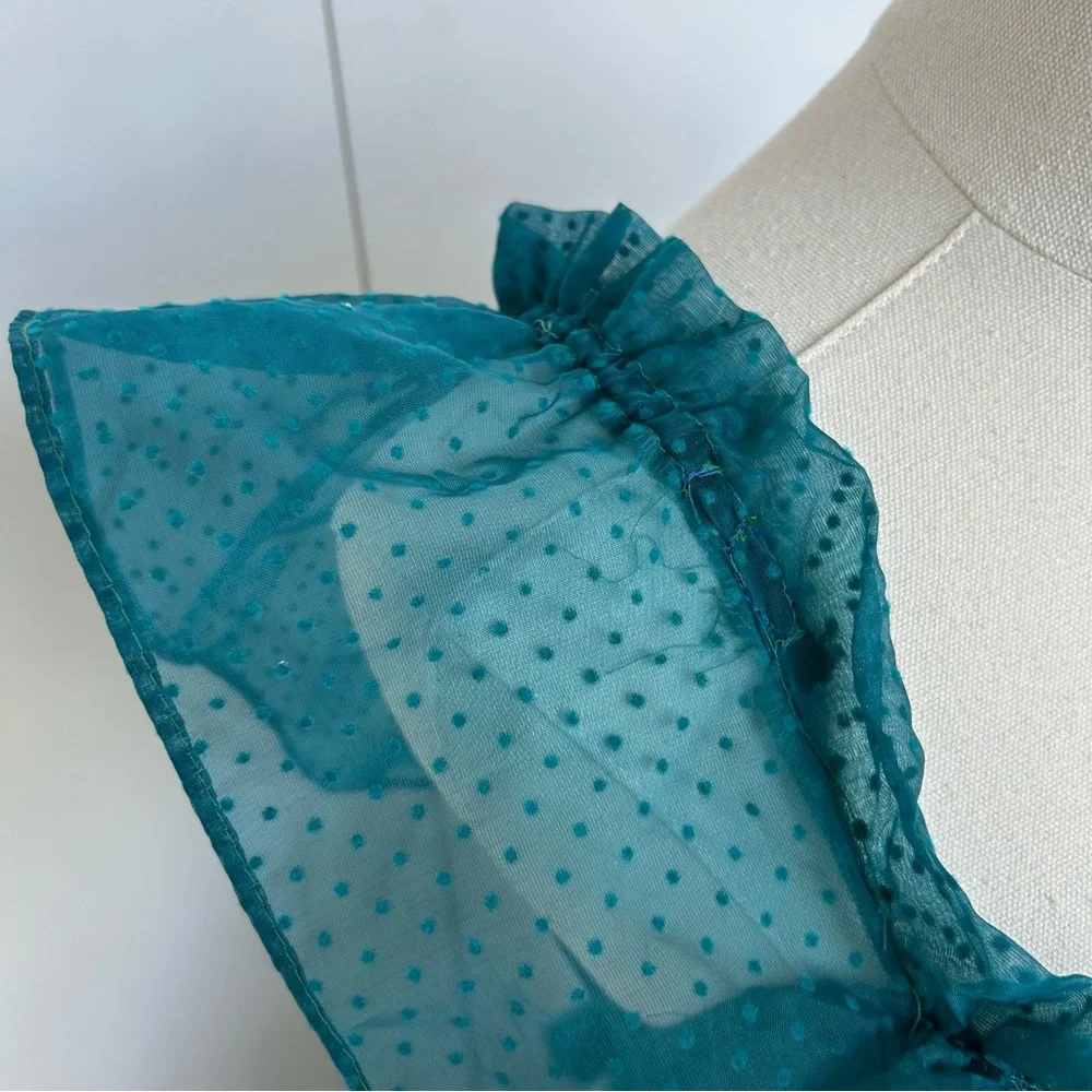Gunne Sax Teal Swiss Dot Dress - Picture 6 of 15